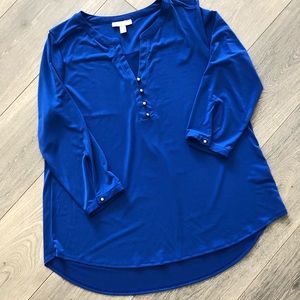 Beautiful Bold Royal Blue Dana Buchman Blouse